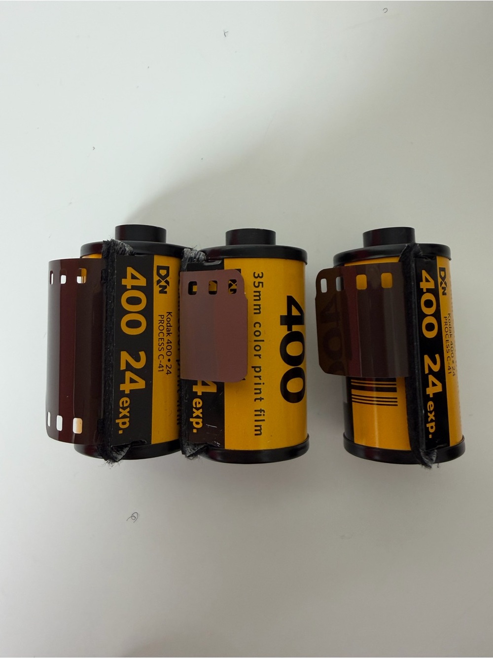 Lot of 3 Kodak 400 35mm Color Print Film Rolls + Canisters